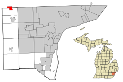 Wayne County Michigan Incorporated and Unincorporated areas Northville highlighted